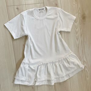 美品コムデギャルソン フリルTシャツ カットソー チュニック XS カットソー 半袖 ストレッチ
