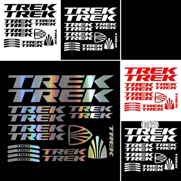 TREK ステッカー 黒色&銀色&虹色&赤色&白色