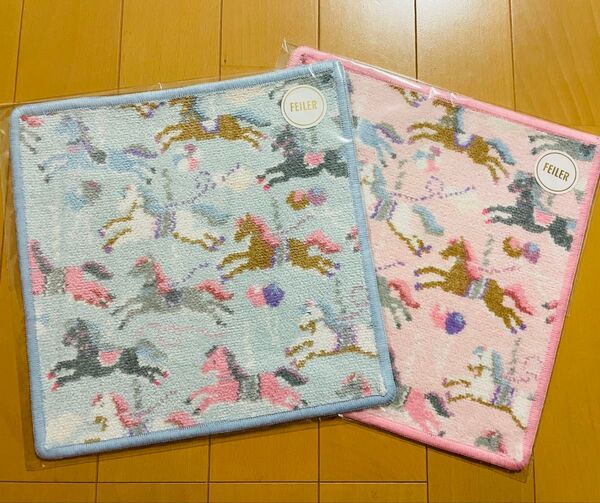 ラブラリーバイフェイラー ラブラリーモクバ ハンカチ2枚 ペールブルー(WEB限定) &ペールピンク