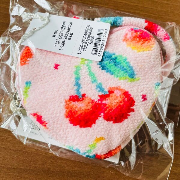 フェイラー チェリードット ハート型ポーチ ペールピンク(WEB限定) LOVERARY BY FEILER
