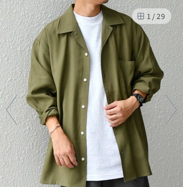 SHIPS any: 〈洗濯機可能〉ビスコース モザイクツイル ライト オープンカラー シャツ 24AW メンズ XL