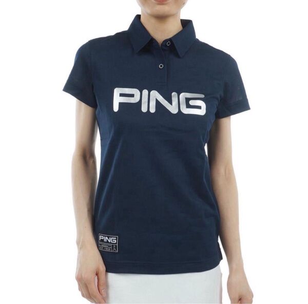 新品 ピン > PING / ゴルフウェア ロゴプリント半袖ポロシャツ レディス Mサイズ 最後の1点!