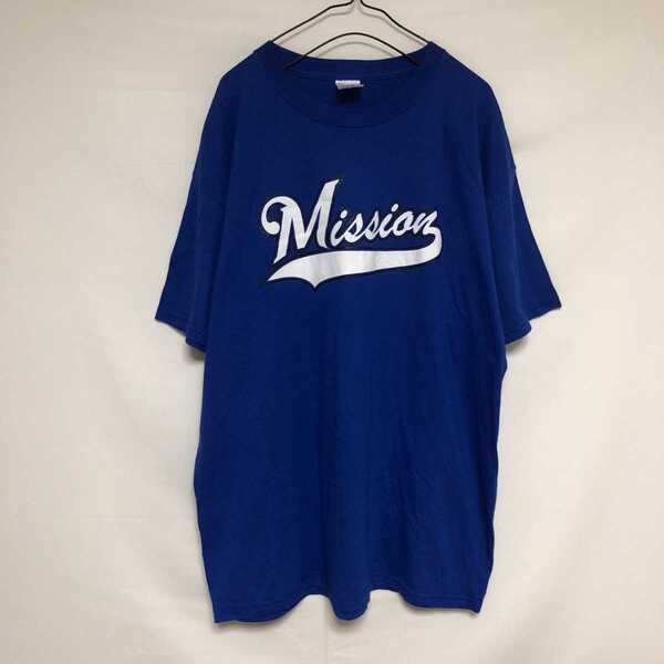 JERZEES Tシャツ Mission 50/50 英字 ロゴ ブルー 青色