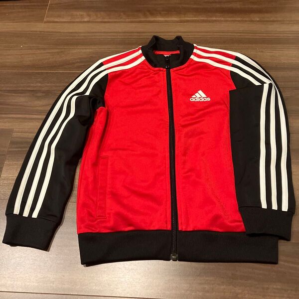 adidas ジャージ 120cm 赤 紺 フルジップアップ アディダス 運動会
