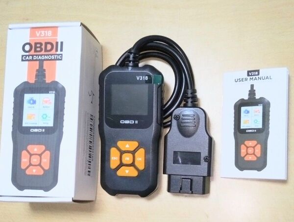 自動車故障診断機OBD2 、V318 日本語対応カラーLED画面 エラーコード確認&消去【新品】人気商品