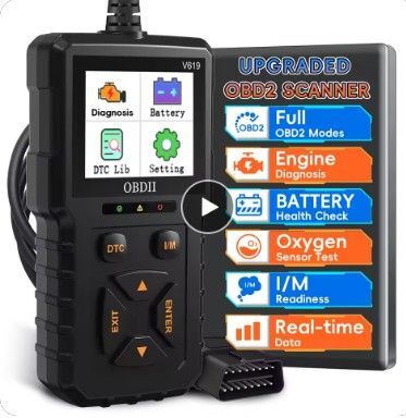 自動車故障診断機.OBD2.型番V619(黒)日本語対応、カラー