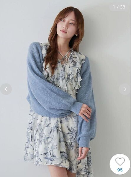 極美品 SNIDEL sustainable プリントフリルミニワンピース