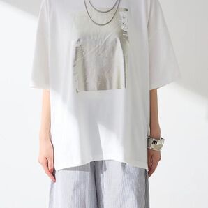 ESICA エシカ 箔プリントBIGTシャツ ホワイト 新品