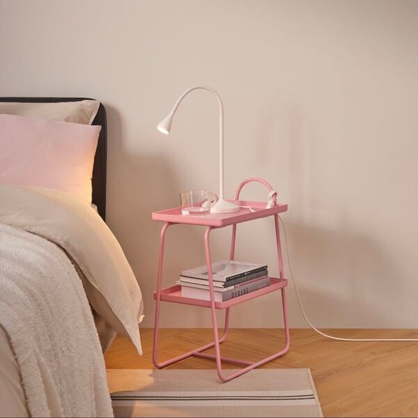 IKEA イケア ハットーセン ピンク サイドテーブル シェルフユニット