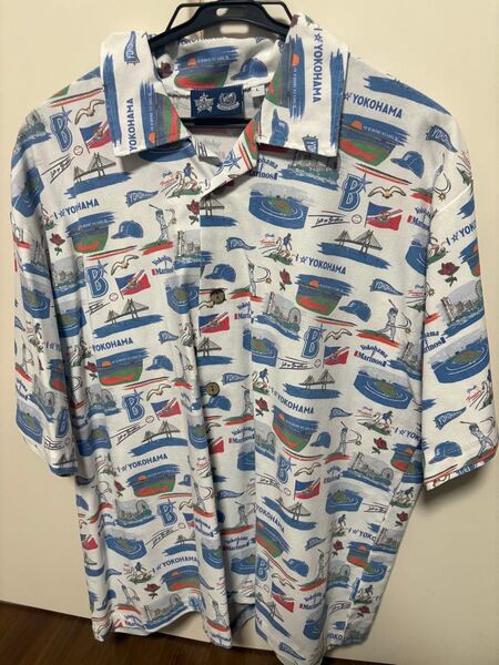 横浜 マリノス ベイスターズ コラボ 総柄シャツ ユニフォーム