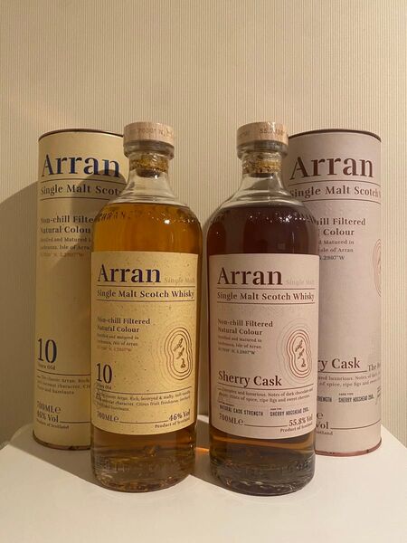 父の日 ギフト プレゼント 2本セット!アラン シェリーカスク&10年 筒箱付 arran