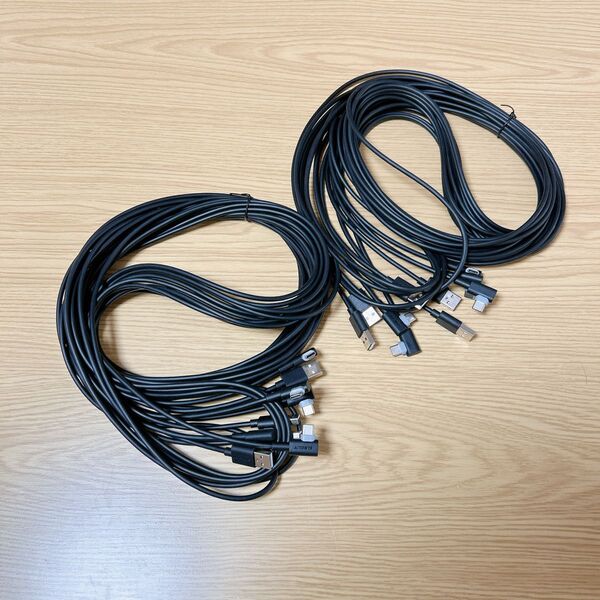 USB Type C ケーブル L字 3M 【10本組】最大18W急速充電 USB C ケーブル USB2.0データ転送 タイプc