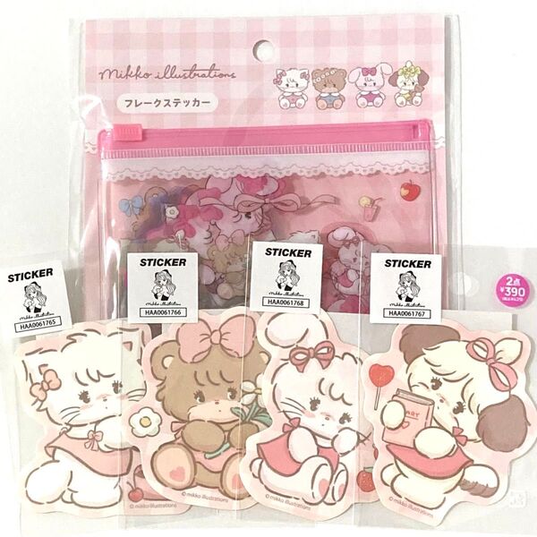 新品 5点セット mikko illustrations フレークシール ステッカー