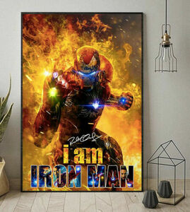  I am IRON MAN アベンジャーズ エンドゲーム レプリカサイン ポスター 80cm x 120cm 