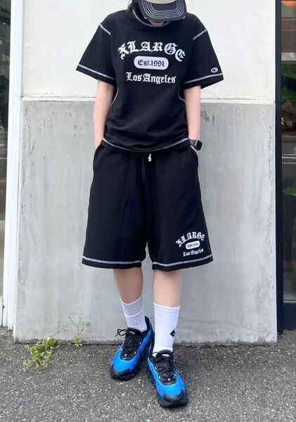 新品 XLARGE Champion REVERSE WEAVE TEE SHORT PANTS セットアップ エクストララージ