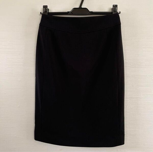 【UNIQLO】ウィメンズ タイトスカート ブラック/58cm ひざ丈 黒 無地 オフィス