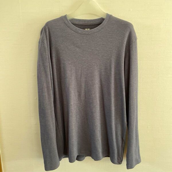 【UNIQLO】 ソフトタッチクルーネックTシャツ ネイビーブルー/Mサイズ