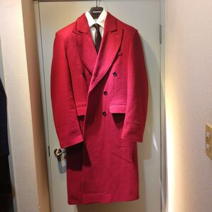 ダブル チェスターコート 赤 テーラードジャケット スーツ オーダー 44 46 46 SS AW ダブルブレスト レッド 朱色