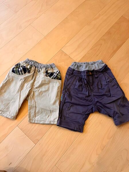 90㎝ ハーフパンツ 2枚セット 男の子 まとめ売り 夏服 半ズボン ズボン 綿 ボトムス