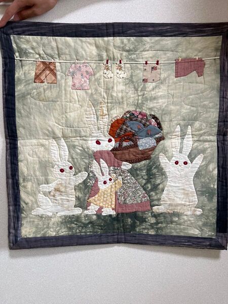 ハンドメイド うさぎの家族 パッチワーク