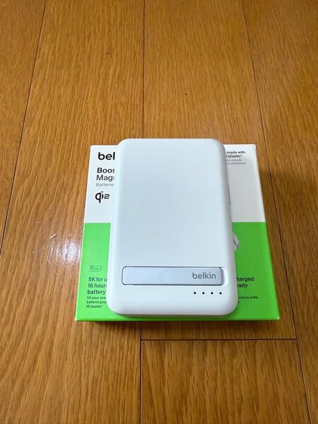 Belkin Qi2対応 ワイヤレスモバイルバッテリー 5000mAh ホワイト BPD006btWH