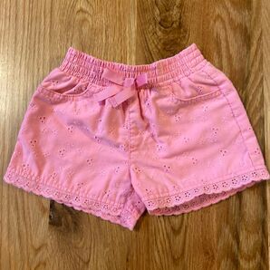 子供服 ショートパンツ ピンク レース リボン ポケット