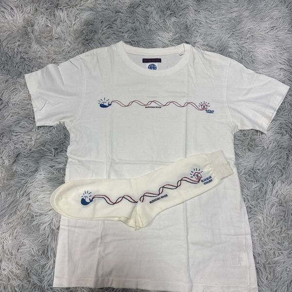 ブルーブルー ハリウッドランチマーケット サイズ1 未使用靴下付き ブルーブルー小倉 tシャツ ホワイト
