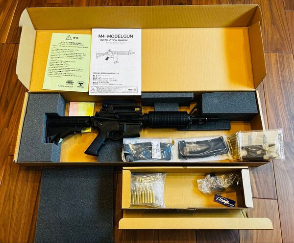 未発火 タニオコバ M4モデルガン 新品カートリッジ37発&予備マガジン&専用バレルレンチ付き 10.5インチショートブローバック
