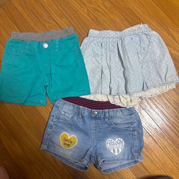 子供服 130 女の子 ショートパンツ 3点セット まとめ売り