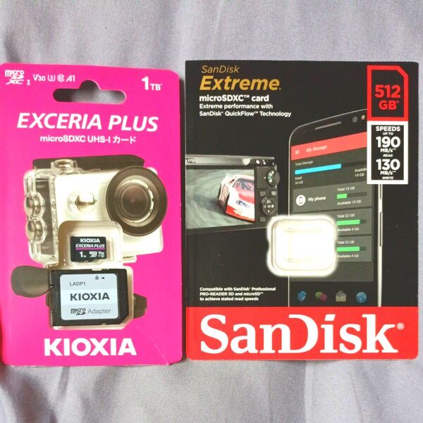 2枚で1.5TB KIOXIA SanDisk microSDXC512GB 任天堂Switchスマホ gopro1123