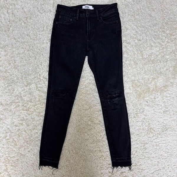 AZUL by moussy ブラックデニム ダメージ加工 スキニー