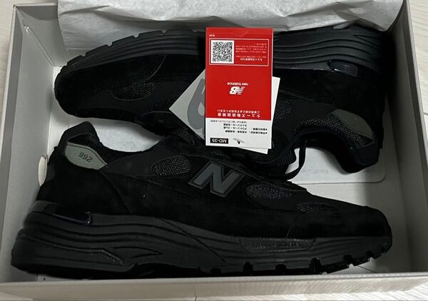 28センチ New Balance 992 トリプルブラック 2025 ニューバランス