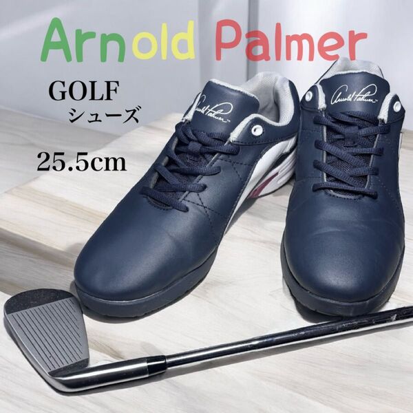 良品 Arnold Palmer アーノルドパーマー メンズ ゴルフシューズ スパイクレス 25.5cm 靴