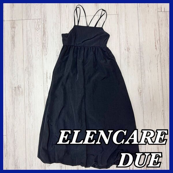 ワンピース ブラック キャミソールワンピース 黒 elencare due キャミワンピース ロングワンピース フリーサイズ