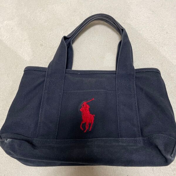 POLO RALPH LAUREN ポロラルフローレン トートバッグ ネイビー ミニサイズ