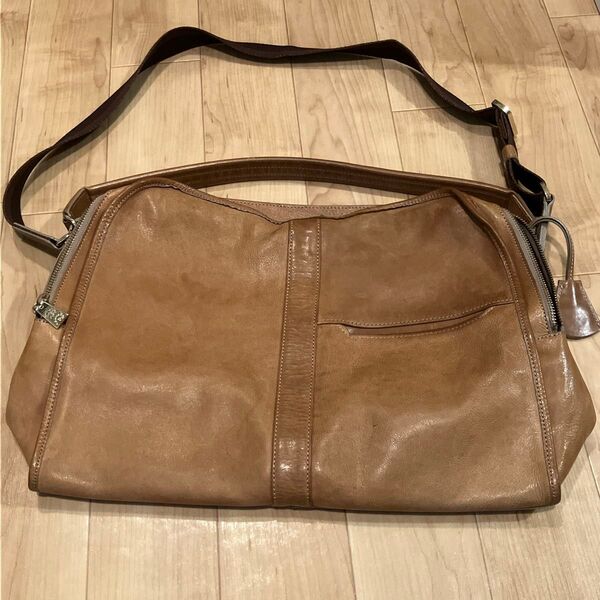 アニアリ 2way レザー ショルダーバッグ ブラウン 茶色 革