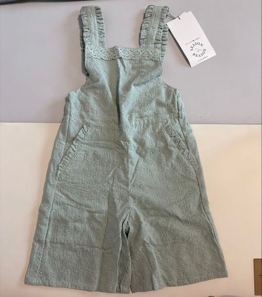 オーバーオール サロペット 女の子 レース 刺繍 110 綿100% シーズンリーズン