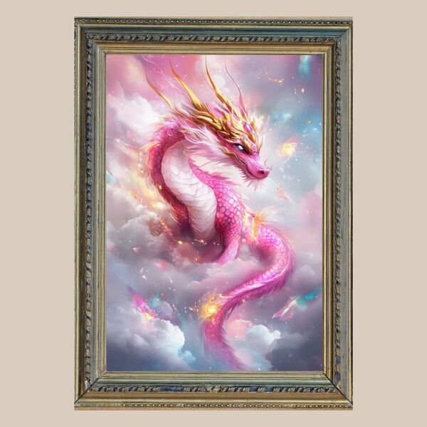 縁結び ☆ 桃龍・ピンクドラゴン ☆ No.38【開運風水絵画風ヒーリングアート】