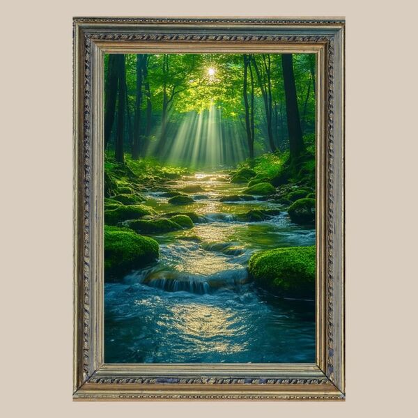 深い癒し☆ 幸運を呼ぶ川 ☆ No.58【開運風水絵画風・ヒーリングアート】