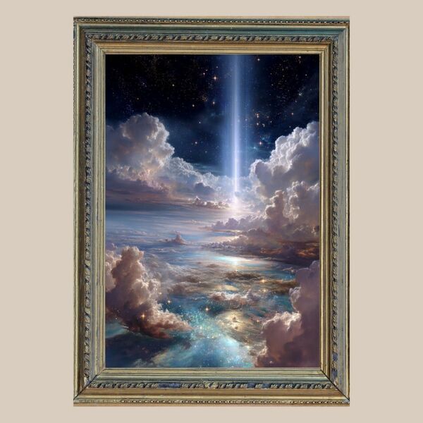 A4サイズ『専用』幸運エネルギー☆ 天空の光柱 ☆ No.7【開運風水絵画風ヒーリングアート】