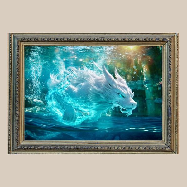 商売繁盛☆ 水龍 ☆ No.32【開運風水絵画風ヒーリングアート】