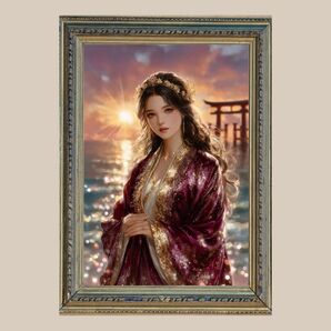 希望、幸福、成功☆ 天照大神様☆ No.46【開運風水絵画風・ヒーリングアート】