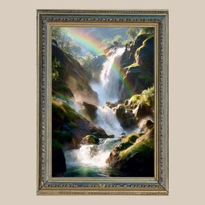 財運・浄化・成功 ☆ 神秘の滝 ☆ No.4【開運風水絵画風・ヒーリングアート】
