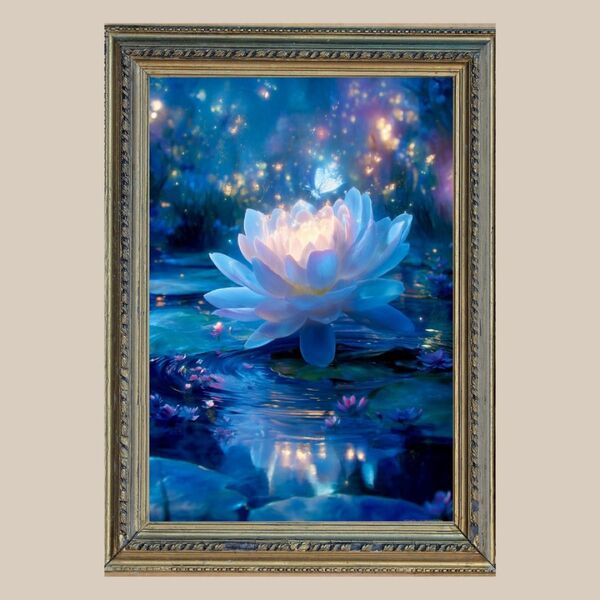 逆境に勝つ!☆ 蓮花・蓮の花 ☆ No.16【開運風水絵画風・ヒーリングアート】