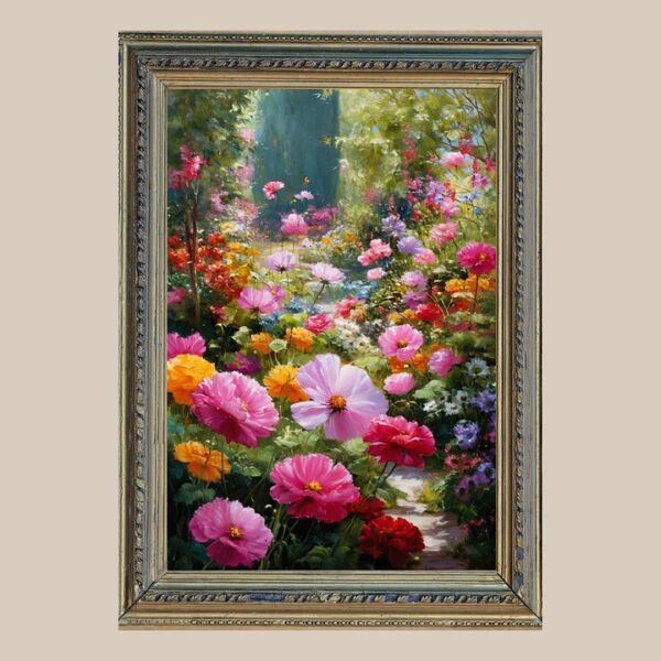 幸福を呼ぶ ☆ 花咲く楽園 ☆ No.4 【開運風水絵画風ヒーリングアート】