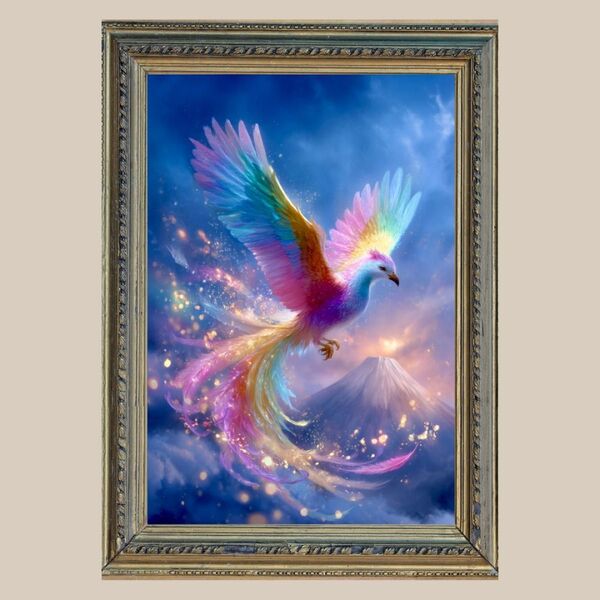 飛躍と再生☆ 虹の不死鳥 ☆ No.1 【開運風水絵画風・ヒーリングアート】