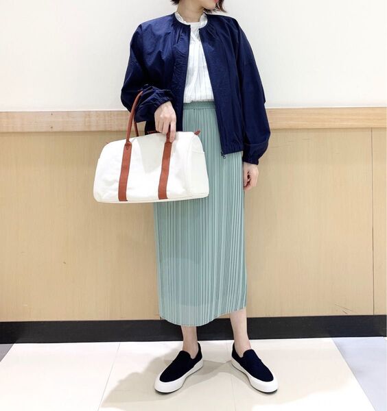 シフォンプリーツナロースカート グリーン