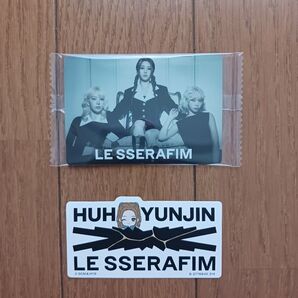 LE SSERAFIM CRAZY ウエハースカード N-07&YUNJINステッカー