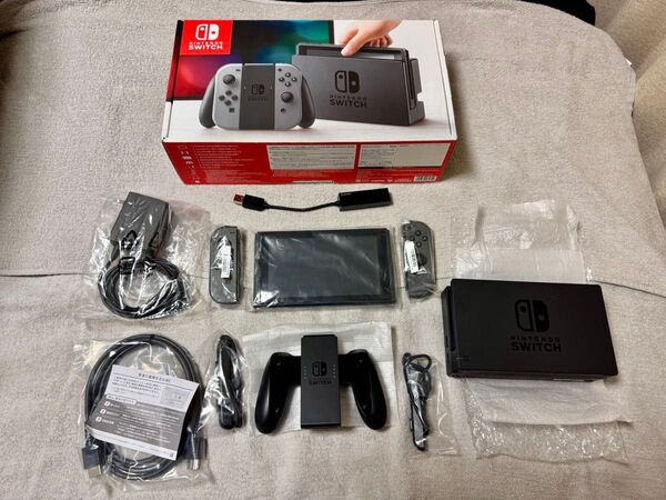 Nintendo Switch 本体 グレー(HAC-S-KAAAA旧型)+有線LANアダプター