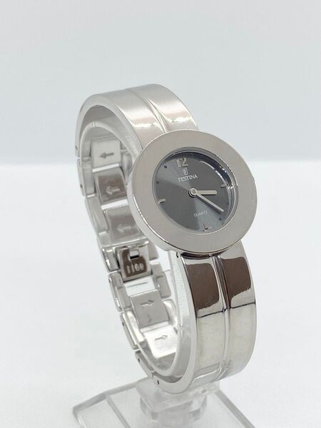【稼働品】電池交換済み FESTINA フェスティナ レディース腕時計 バングルウォッチ 文字盤 サンレイ仕上げ(放射線状加工